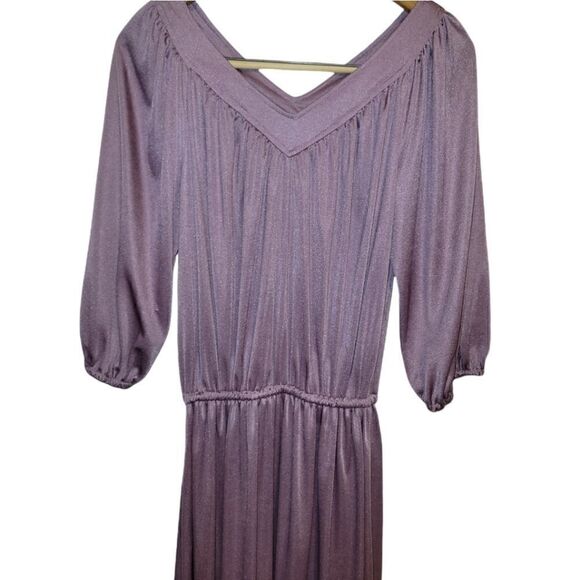 Vintage 1970s Purple Dress 6 8 - Picture 2 of 9